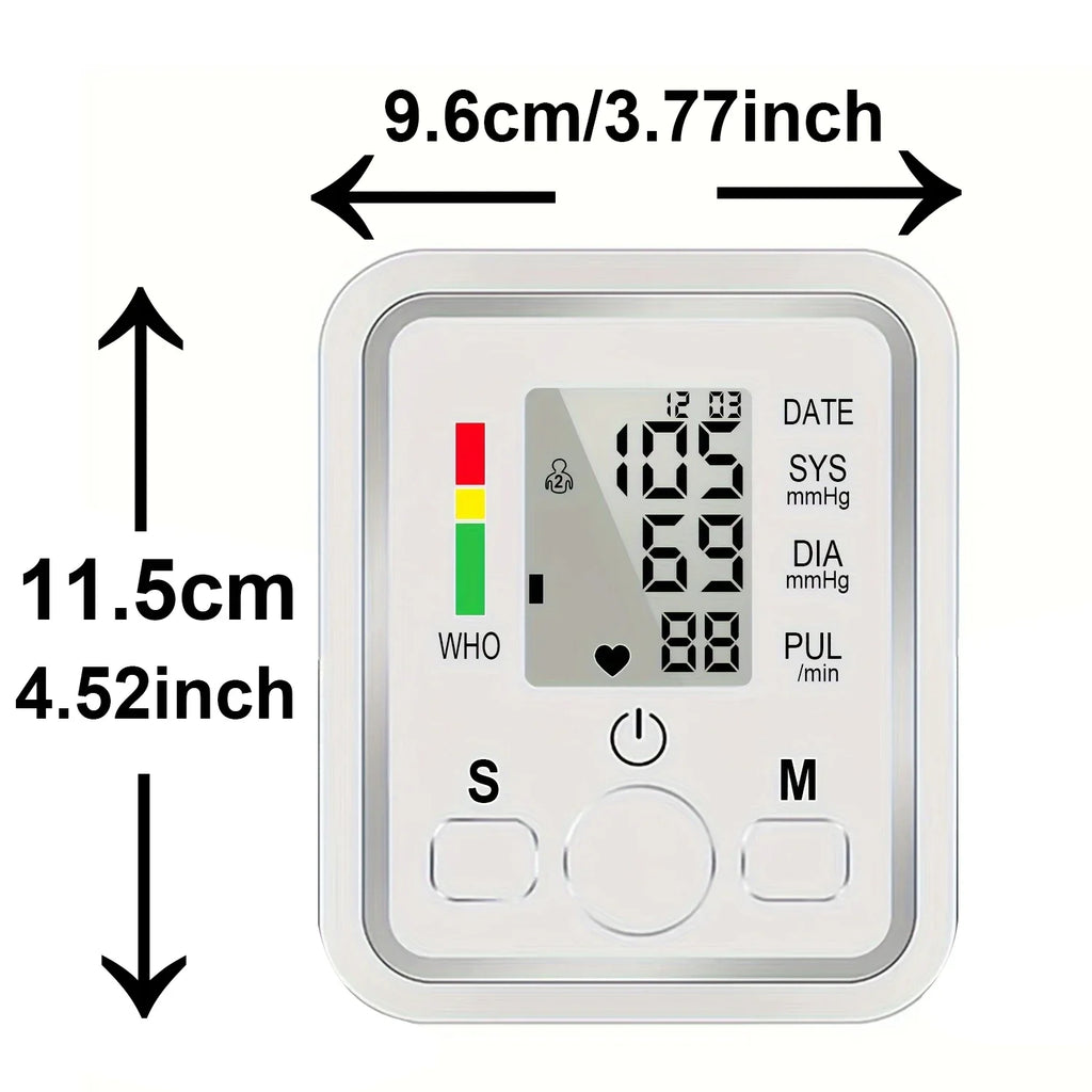 Automatic Upper Arm Blood Pressure Monitor – Digital BP & Pulse Meter