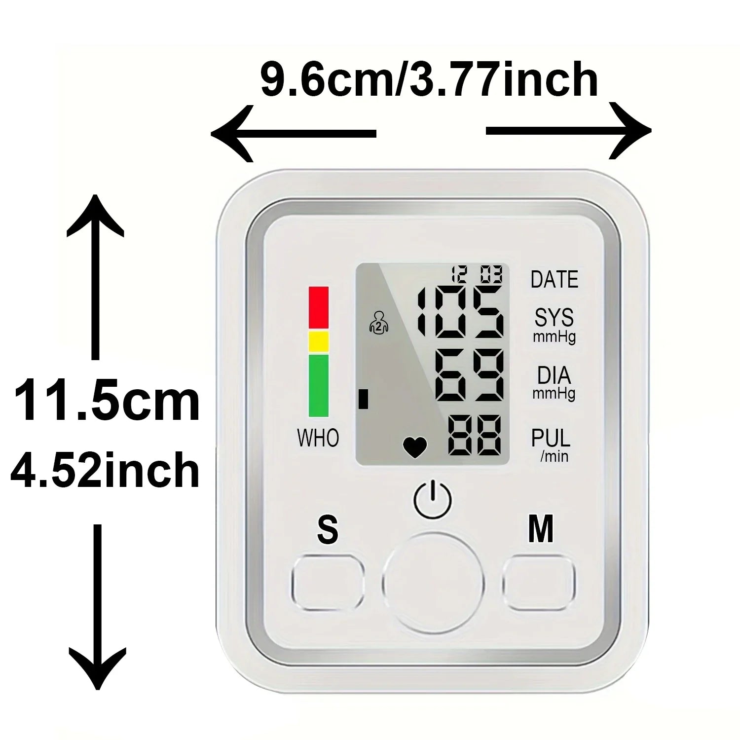 Automatic Upper Arm Blood Pressure Monitor – Digital BP & Pulse Meter