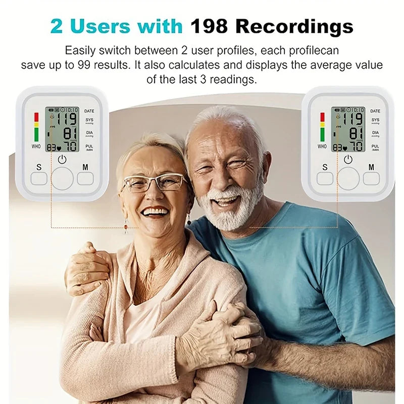 Automatic Upper Arm Blood Pressure Monitor – Digital BP & Pulse Meter