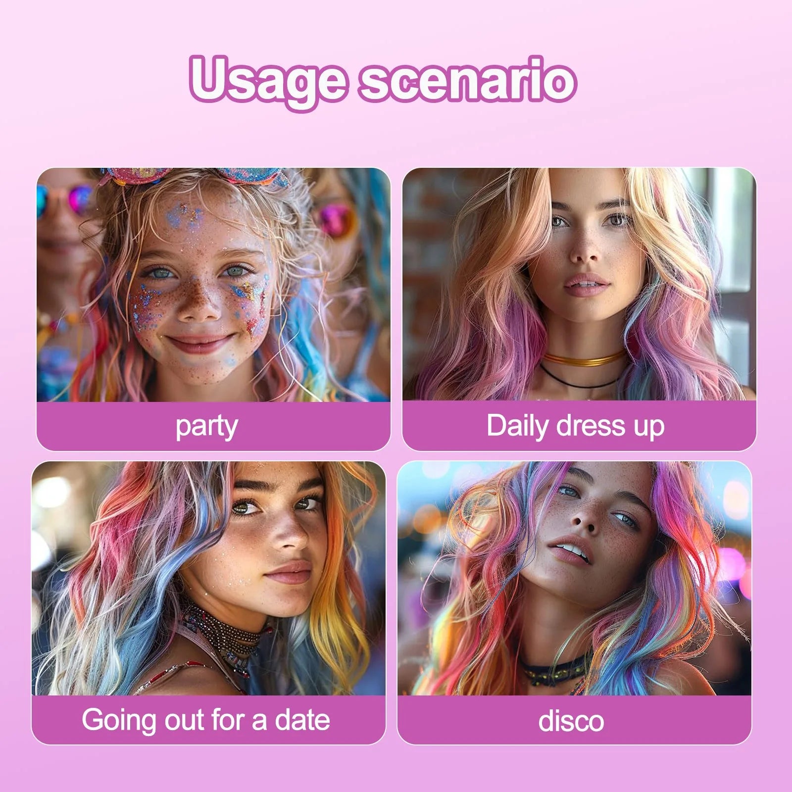 Noah Collections Hair Chalk Set 💜💙 — Fun Shades, Temporary Style