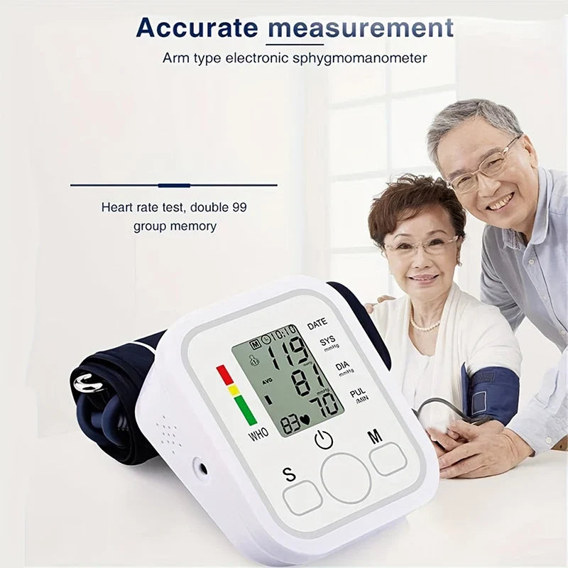 Automatic Upper Arm Blood Pressure Monitor – Digital BP & Pulse Meter
