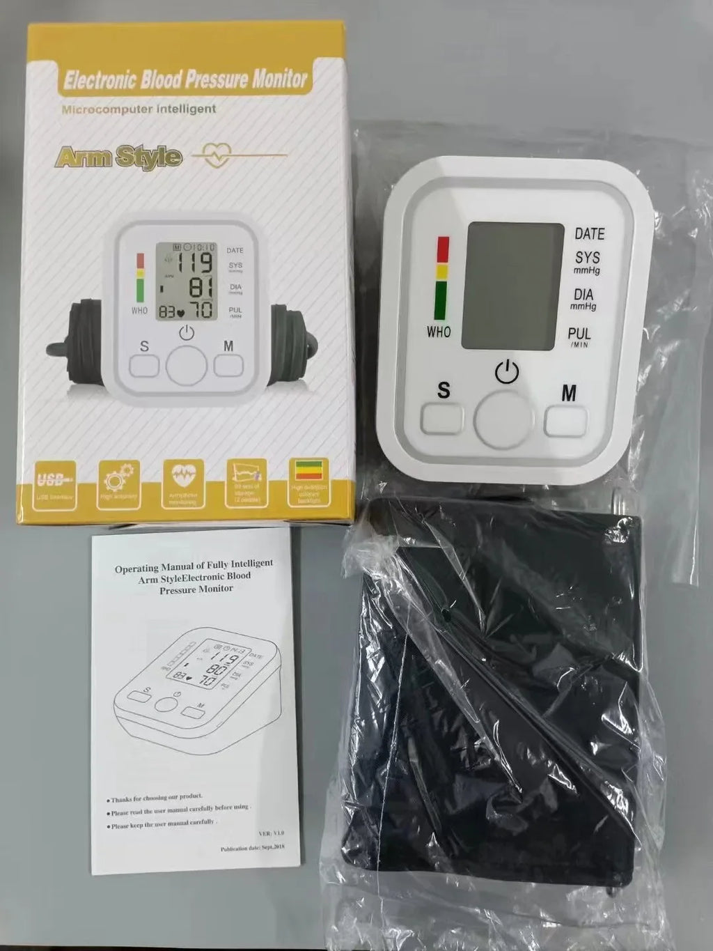 Automatic Upper Arm Blood Pressure Monitor – Digital BP & Pulse Meter