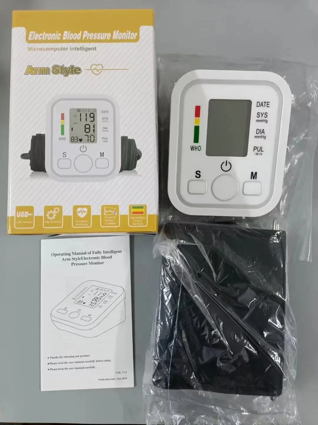 Automatic Upper Arm Blood Pressure Monitor – Digital BP & Pulse Meter