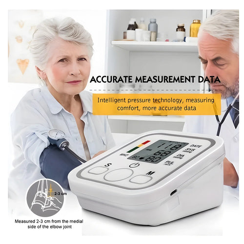 Automatic Upper Arm Blood Pressure Monitor – Digital BP & Pulse Meter